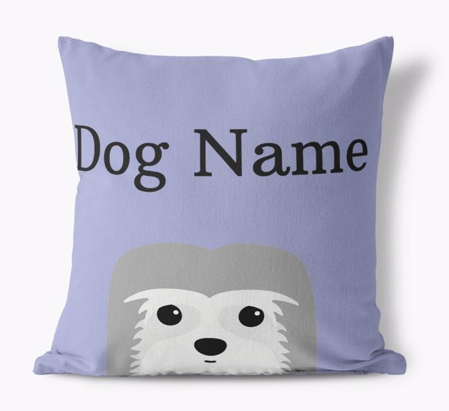 {dogsName}'s Icon & Name: Personalized {breedFullName} Canvas Pillow